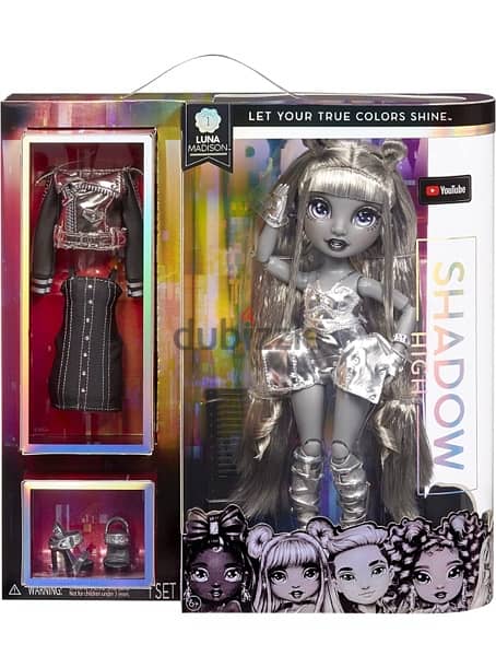 Rainbow High Shadow Series 1 Luna Madison- Grayscale Fashion Doll 0