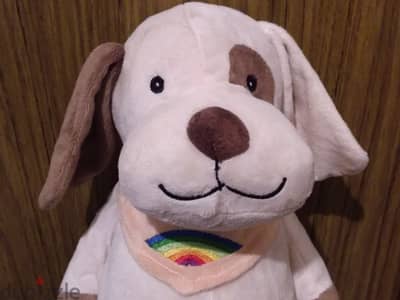 SNOF THE Beige &BROWN DOG medium great PLUSH, height 35Cm+foulard=12$