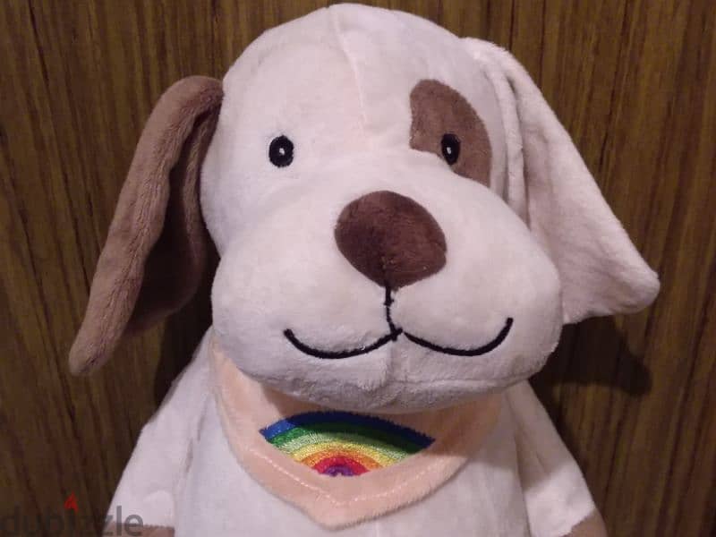 SNOF THE Beige &BROWN DOG medium great PLUSH, height 35Cm+foulard=12$ 1