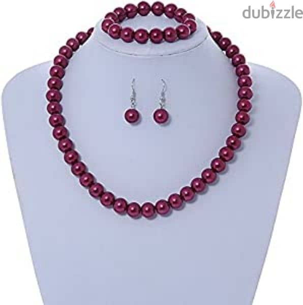 necklace set pearl bracelet and earrings 6 colours. 8