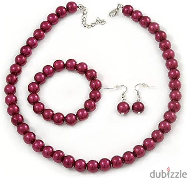 necklace set pearl bracelet and earrings 6 colours. 9