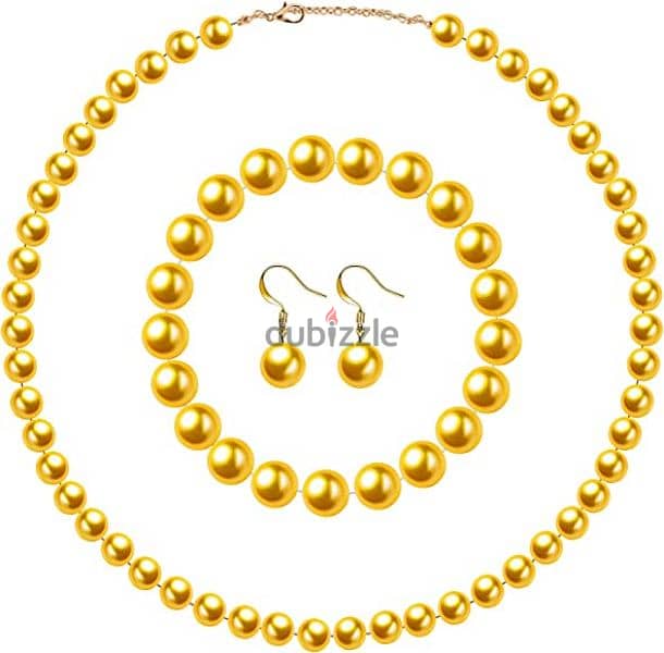 necklace set pearl bracelet and earrings 6 colours. 15
