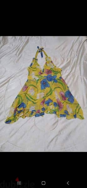 yellow flower print dress s to xxL 5