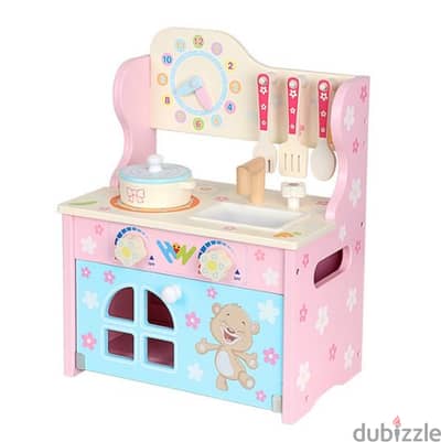 Wooden Mini Kitchen Playset With Utensils