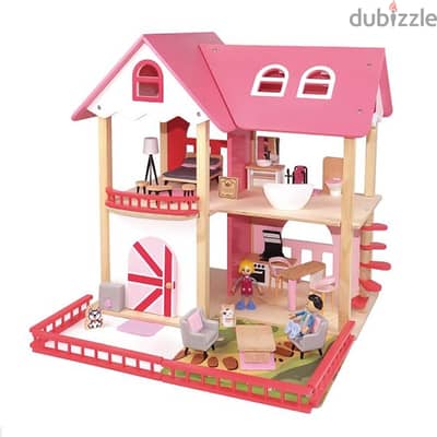 Wooden Doll House With Furniture