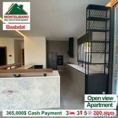 Apartment for sale in Baabdat !! 365,000$ cash payment !! 0