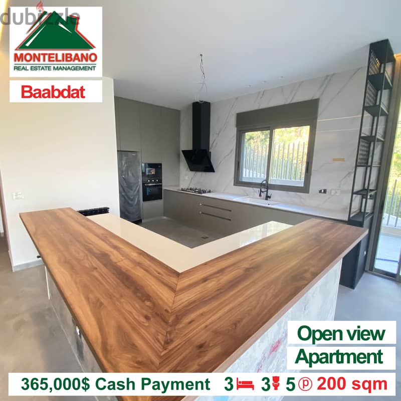 Apartment for sale in Baabdat !! 365,000$ cash payment !! 1