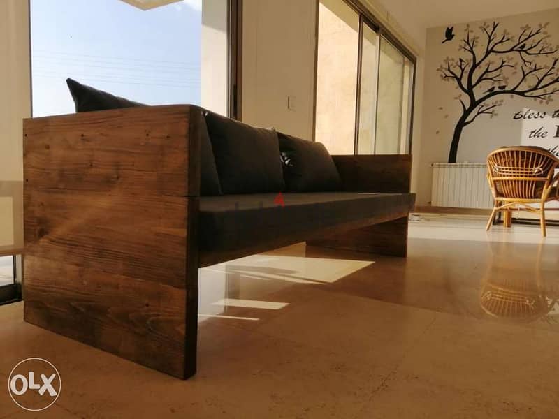 Large thik wooden sofa new eyropian style صوفا خسب سميك ستايل اوروبي 1