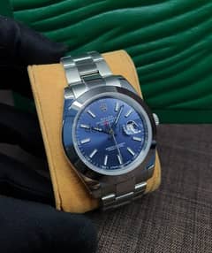 Rolex date-just blue dial smooth bezzel