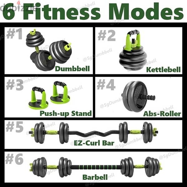 Multifunction dumbbell 40kg set 6 in 1 2