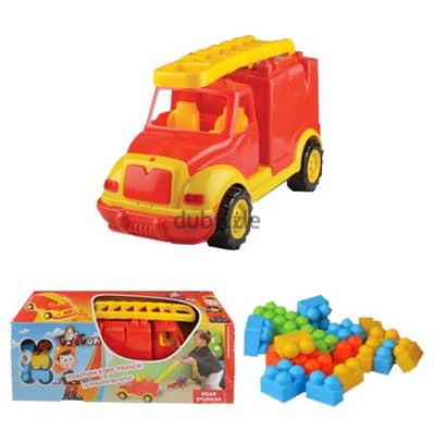 Fire Truck 43 CM With 38 Pcs Building Blocks