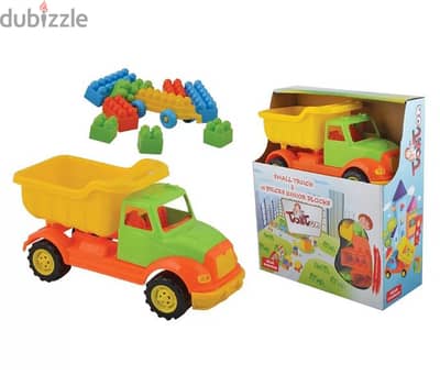 TonTon Truck 43 cm With 36 Pcs Building Blocks