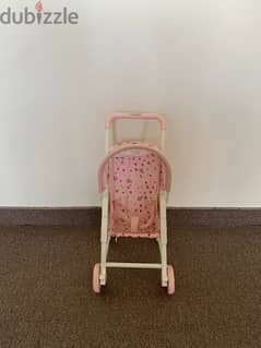 Doll Stroller pink & White