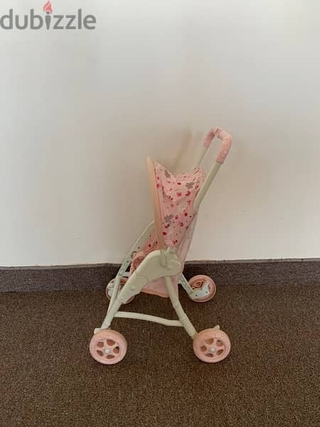 Doll Stroller pink & White 1