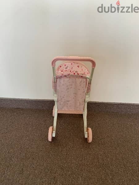 Doll Stroller pink & White 2