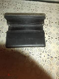 holder for businesscard black leather