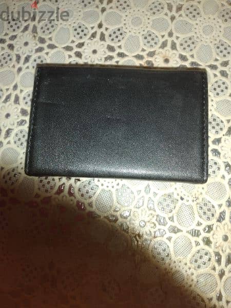 holder for businesscard black leather 2