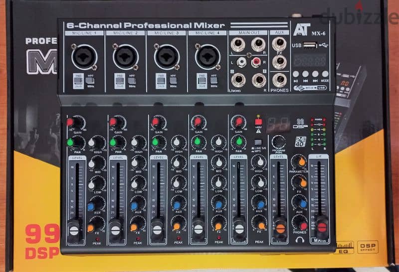 mixer 6ch with 99 dsp effect,new in box 1