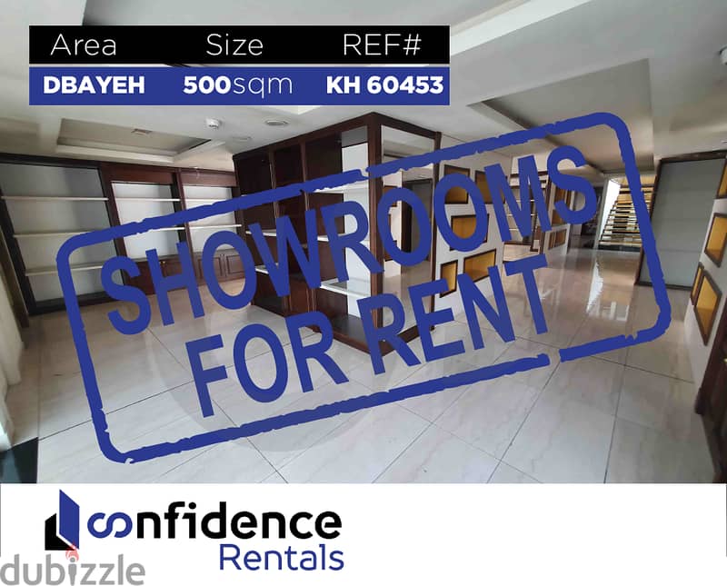 500sqm showroom Main Dbayeh highway  equipped for rent! REF#KH60453 0