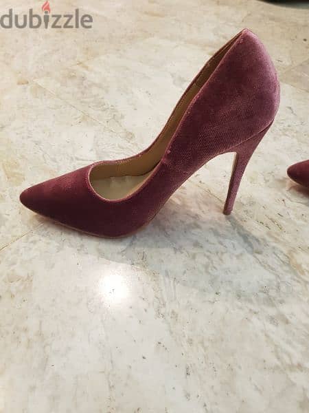 pink velvet shoes size 40 1