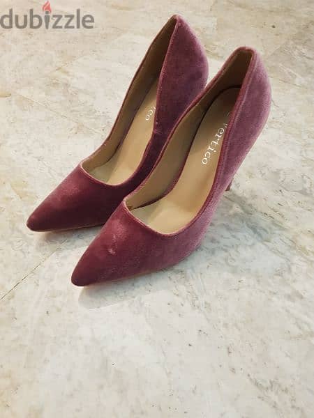 pink velvet shoes size 40 2