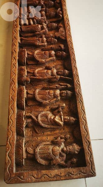 Lord Vishnu dashavatara with goddess Lakshmi wooden panel 2
