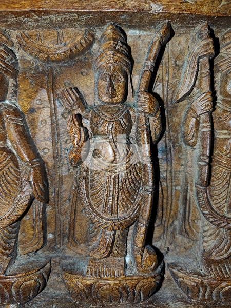 Lord Vishnu dashavatara with goddess Lakshmi wooden panel 12