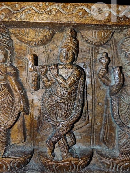 Lord Vishnu dashavatara with goddess Lakshmi wooden panel 14