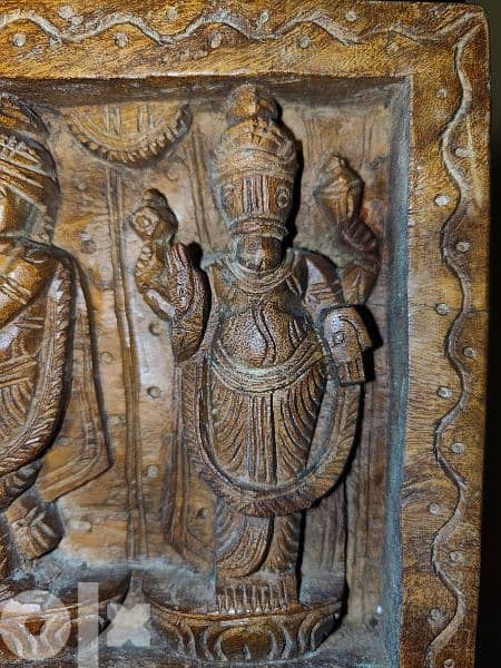Lord Vishnu dashavatara with goddess Lakshmi wooden panel 15