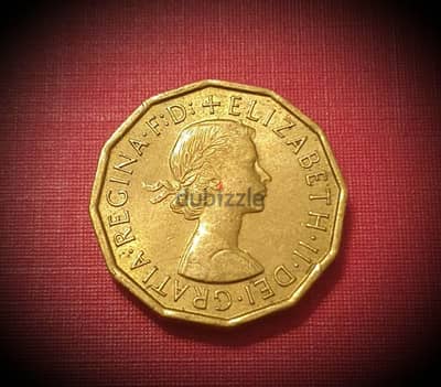 1965 England  12 sided 3 Pence Queen Elizabeth II