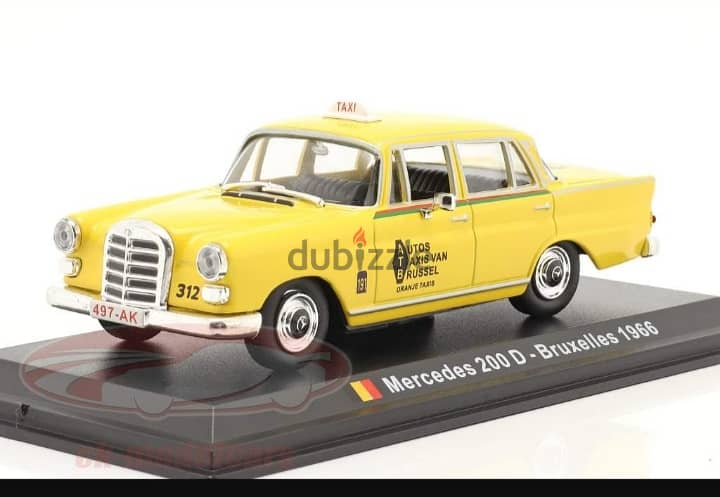 Mercedes 200D Taxi diecast car model 1;43. 1