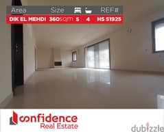 360 SQM Duplex with 65 SQM terrace in Dik el Mehdi! REF#HS51925 0