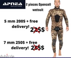 Apnea wetsuit freediving spearfishing بدلة غطس 0