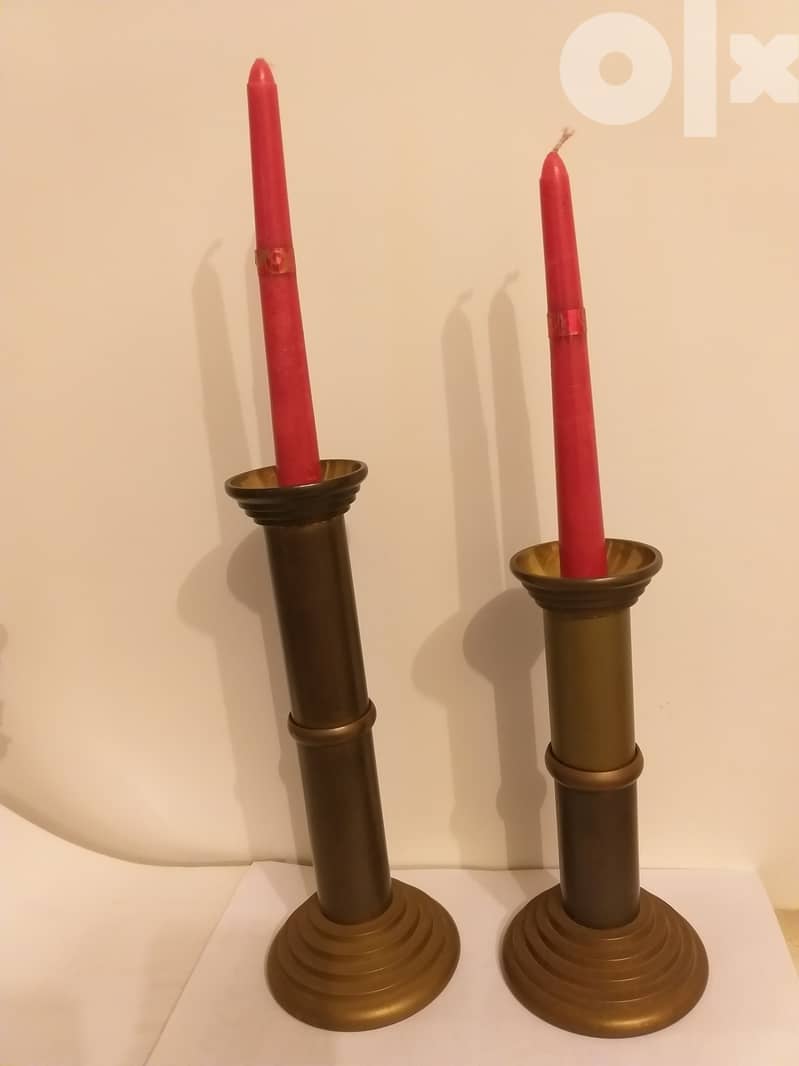 2 Vintage Brass Candle Holders 3
