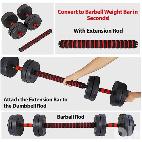 Dumbbell and Barbell Set Adjustable 3