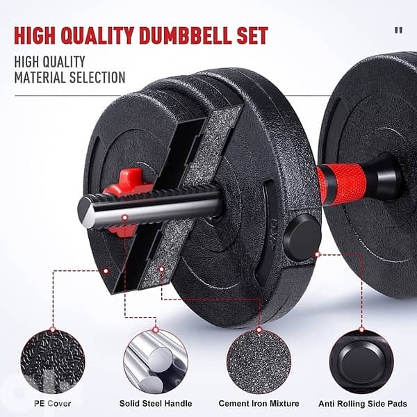 Dumbbell and Barbell Set Adjustable 4