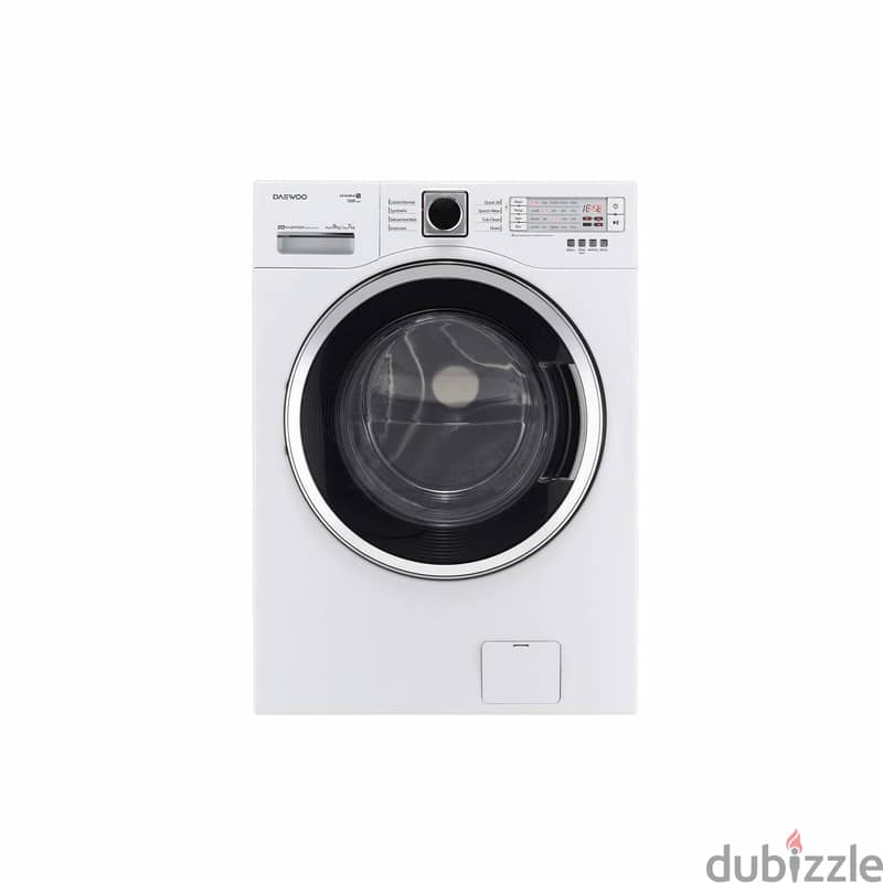 Daewoo white washer dryer 9/7kg washing machine غسالة نشافة كورية 1