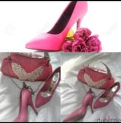 handbag and set shoes 38 and bag only pink