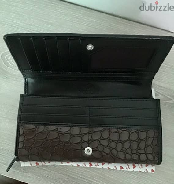Brand new in box leather BRACCIALINI large wallet made in Italy 7
