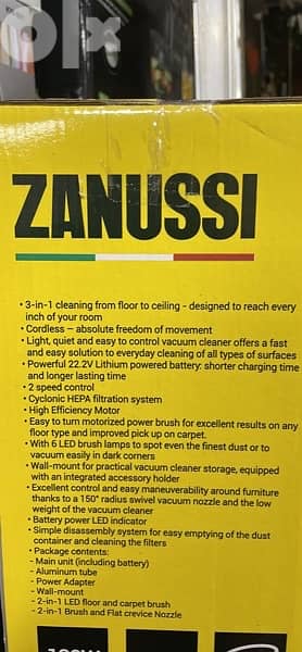 Zanussi cordless rechargeable hand stick 9