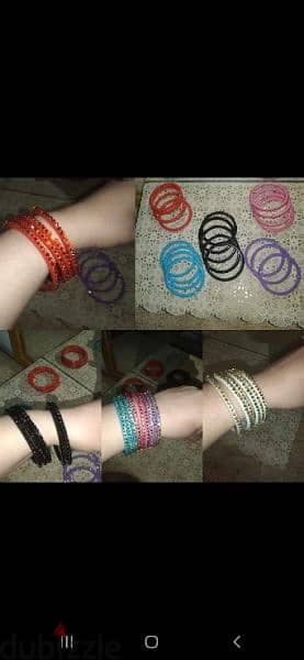 plastic brac3lets 5= 7$ 6 colours strass all over