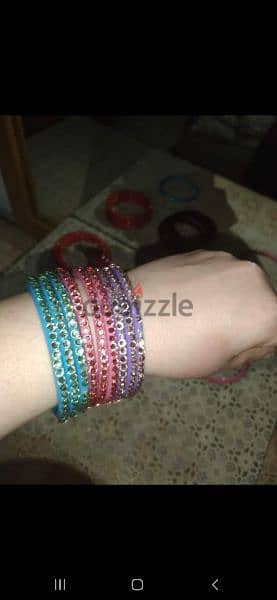 plastic brac3lets 5= 10$ 6 colours strass all over 1