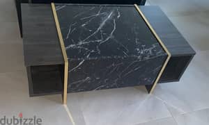 Black & brown marble table طاولة للصالون