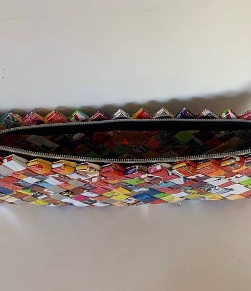 Nahui Olin wrapper recycled paper clutch bag 2