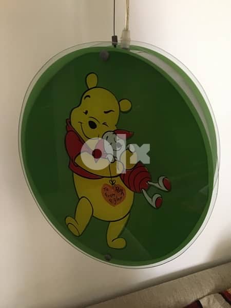 Ceiling Lamp + Wall Clock, Decorated “Winnie the Pooh” 0