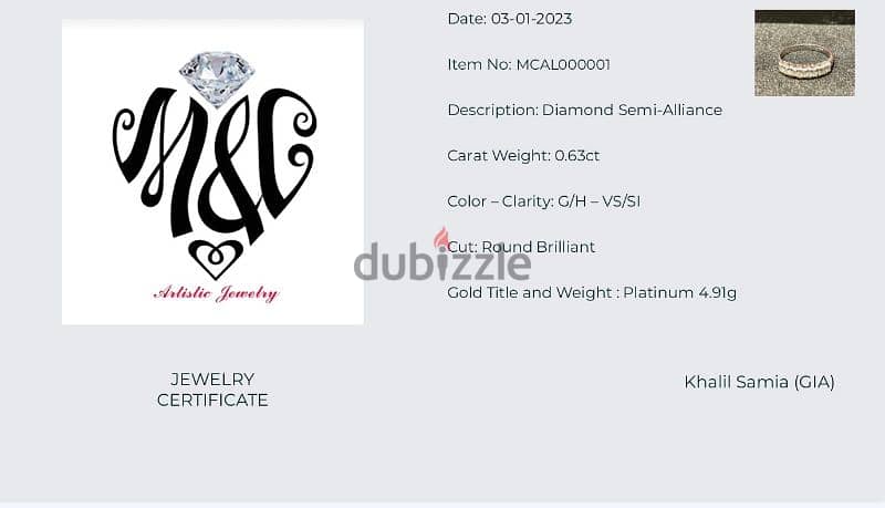 Platinum & diamond semi alliance ring special price 3