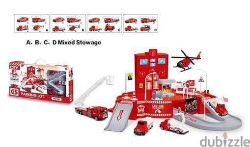 DIY Parking Lot Fire Station Set Assorted