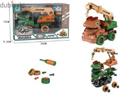 Dinosaur Truck With Crane DIY Puzzle Assorted