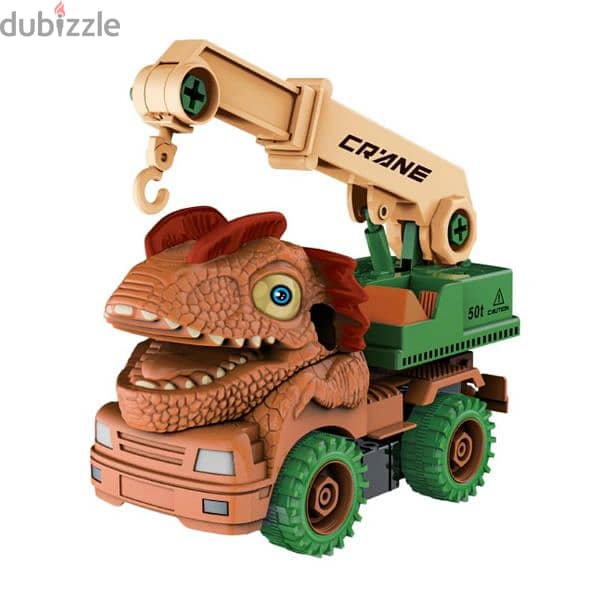 Dinosaur Truck With Crane DIY Puzzle Assorted 2