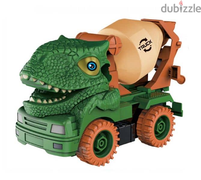 Dinosaur Truck With Cement Mixer DIY Puzzle Assorted 1